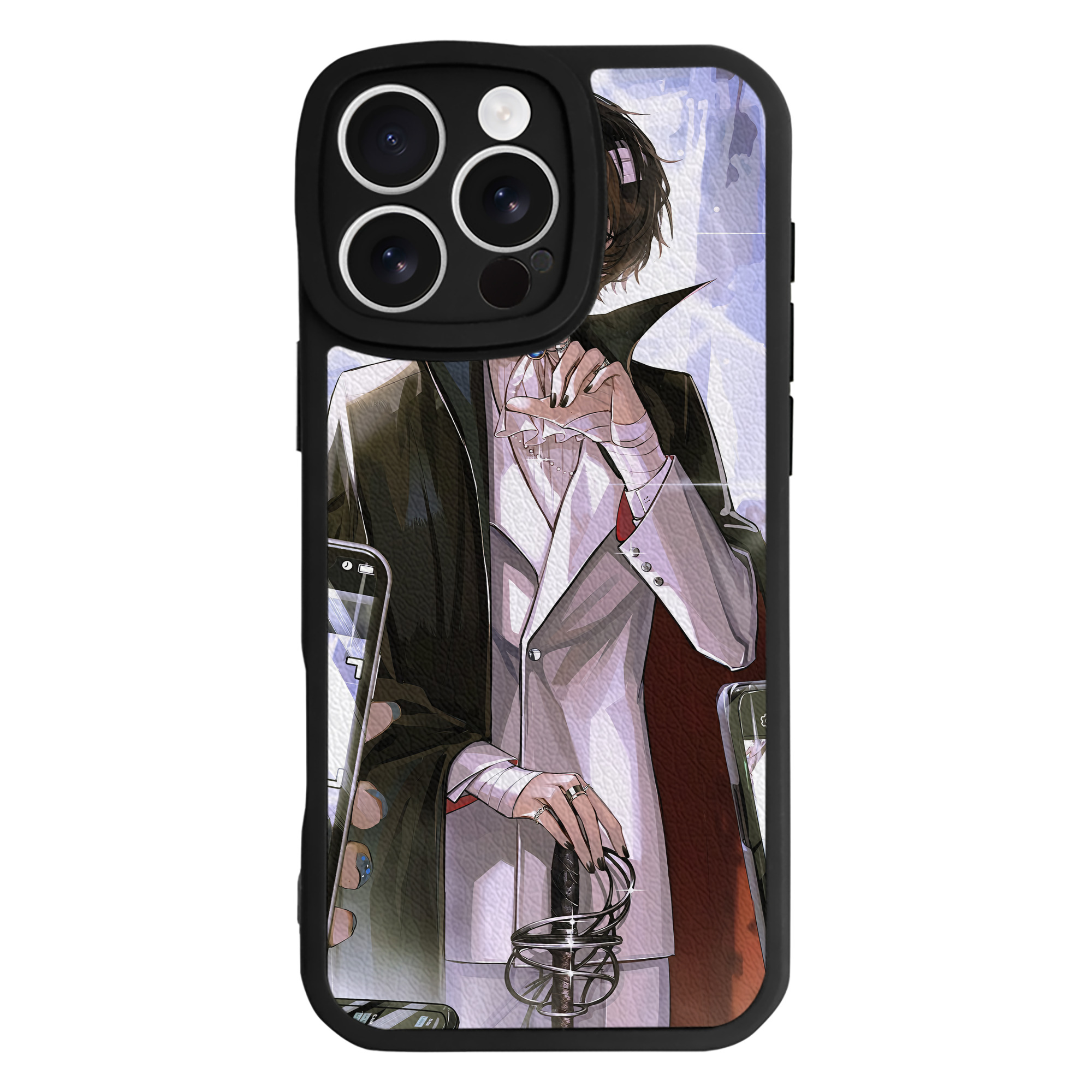 （画像用） 文豪ストレイドッグス Bungo Stray Dogs 【iPhone 16シリーズ対応】シリコンスマホケース（レザー調） 材質：シリコン